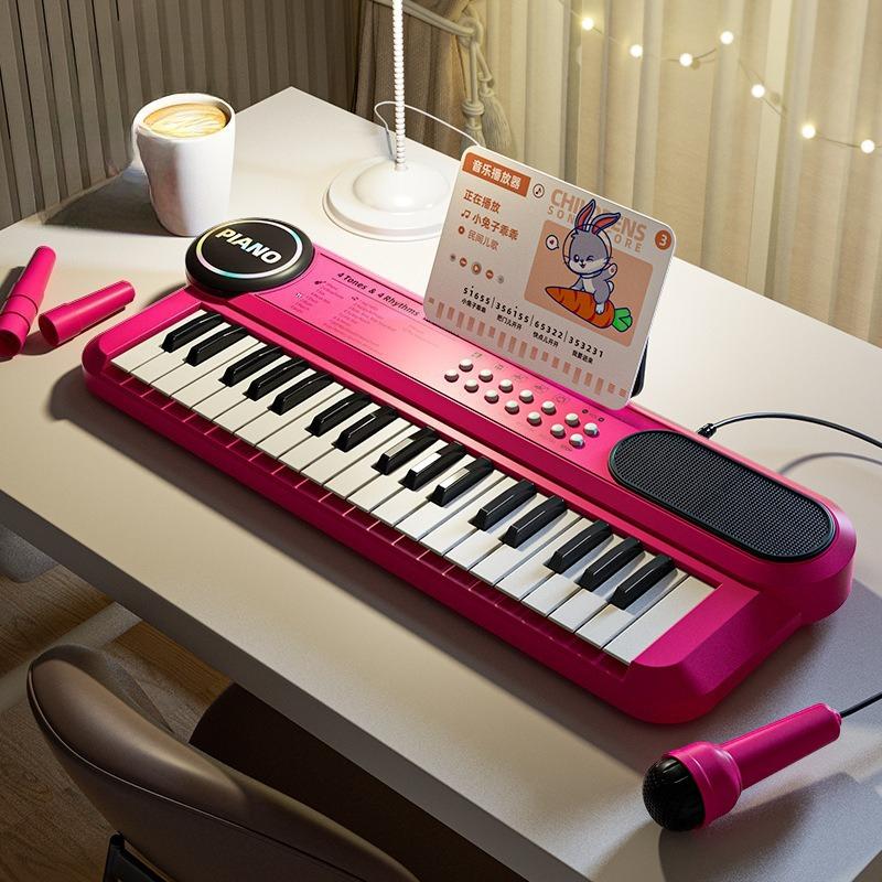 37 Key Children Electronic Keyboard With Microphone Baby Montessori Educational Toy Musical Instrument Kids Paly Music Piano Toy