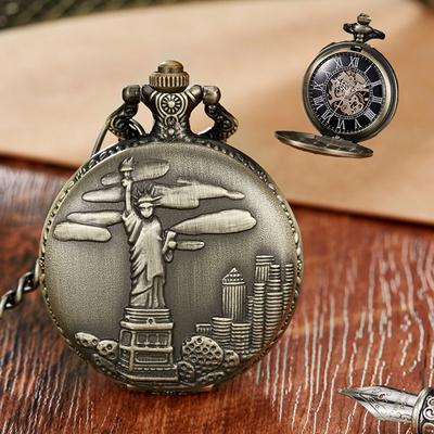 Retro Copper-colored Mechanical Pocket Watch, Gift Pocket Watch for Men and Women