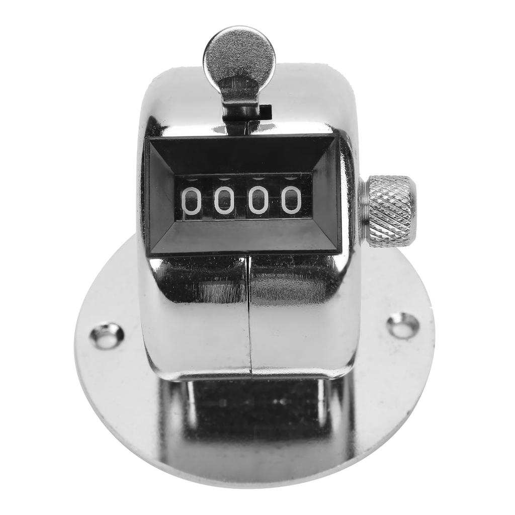 Hand Tally Counter Stainless Steel 4Digit Manual Counting Tool for Workshop Inventory