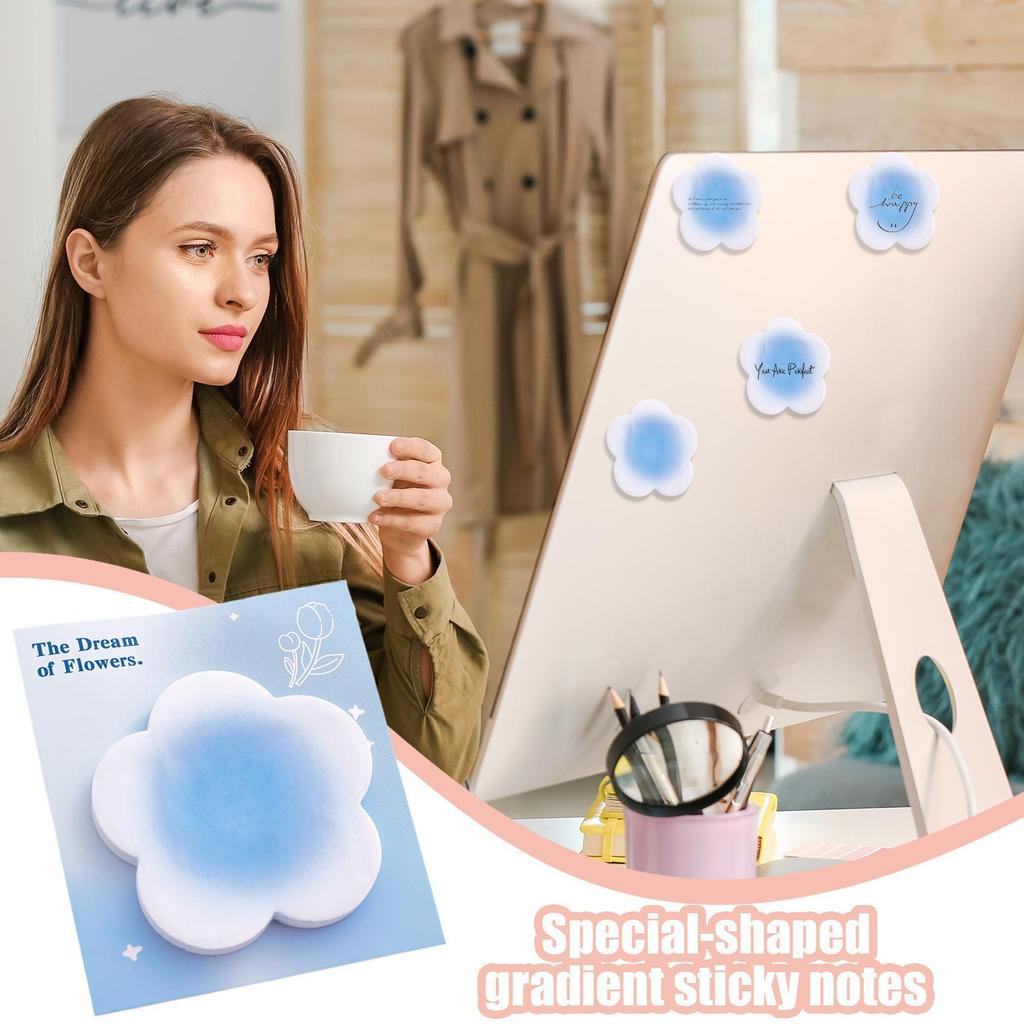 Gradient Sticky Notes Special-shape Sticky Notes with Halo Effect High Aesthetic Student Stationery Memo Pads Kawaii Stationery