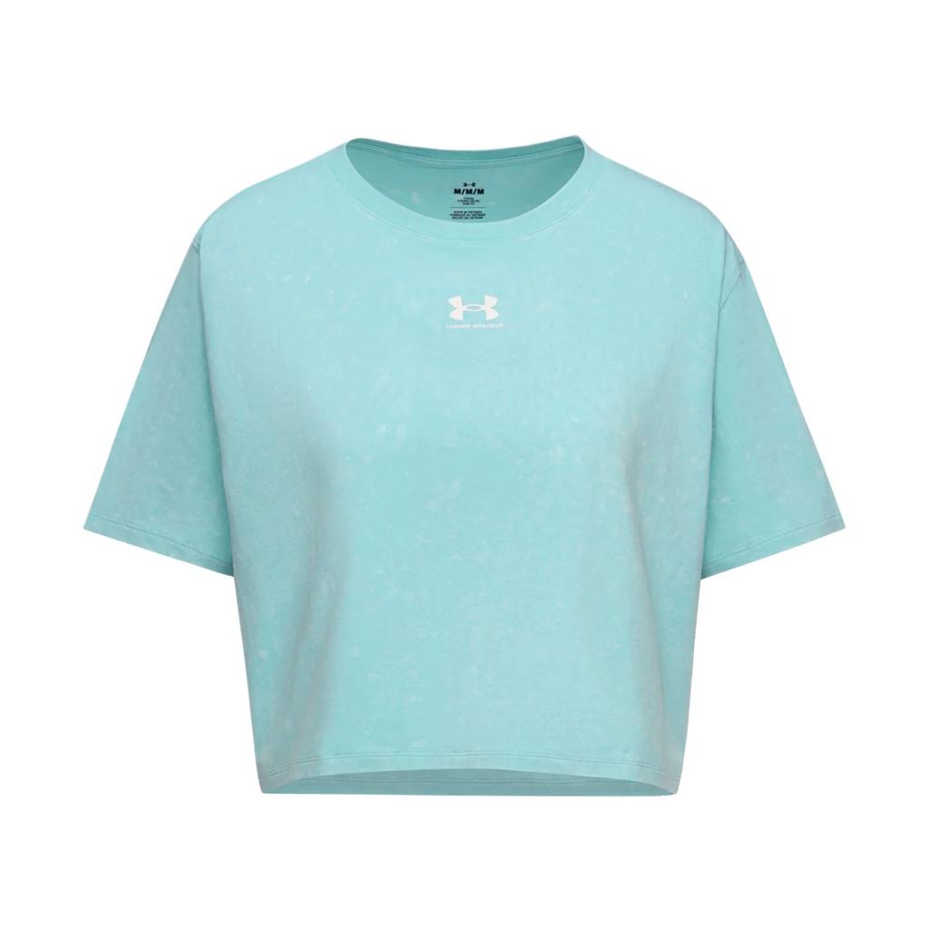 Under Armour Rival Boxy Loose Round Neck Short Sleeve T-Shirt Women tops 6011065-425