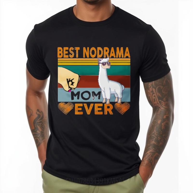 Breathable Tee Soft Unisex Round Neck Tshirt Big Size Best Nodrama Mom Ever Alpaca Design Stylish Women Tops Quick Dry Shirt