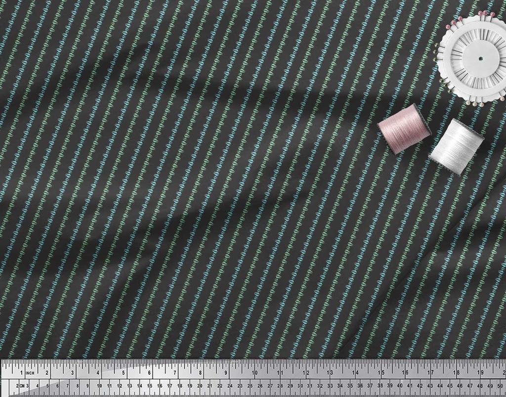 Soimoi Japan Crepe Satin Fabric Triangle Shirting Printed Craft Fabric by the Metre 42 Inch