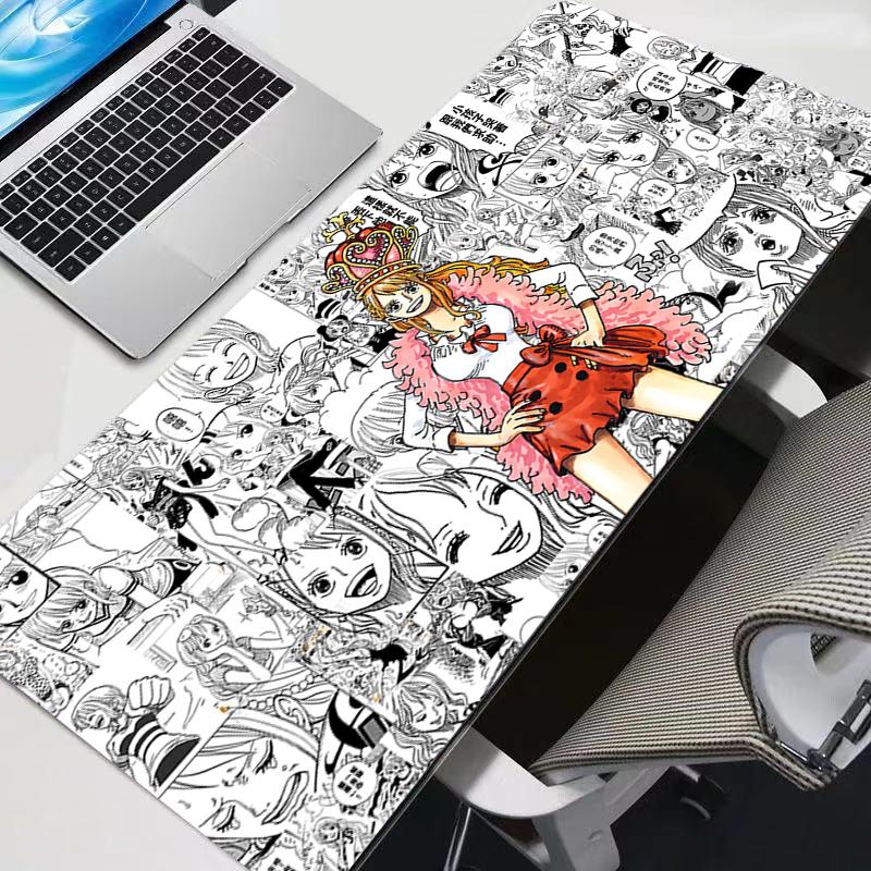 New Mouse Pads Big Anime One Piece Nami Durable Gamer Tablet Varmilo Keyboard Carpet Kawaii Gaming Accessories Mousepad