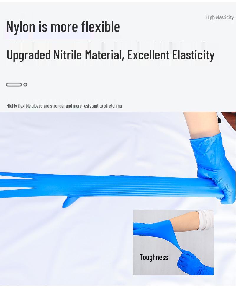 Thickened Non-Slip Disposable Nitrile Gloves: Oil, Acid & Alkali Resistant for Protective Household Cleaning