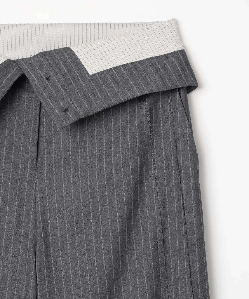 MILLO WOMEN Folding Wide Trousers [Charcoal Gray]