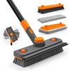 JEHONN Brosse de Nettoyage de Bain Brosse de Pont Longueur Réglable 113cm 4 en 1 Caoutchouc Pon Brosse de Bain pour Nettoyer Terrasse - 136cm, Salle de Bain, Baignoire, Mur,