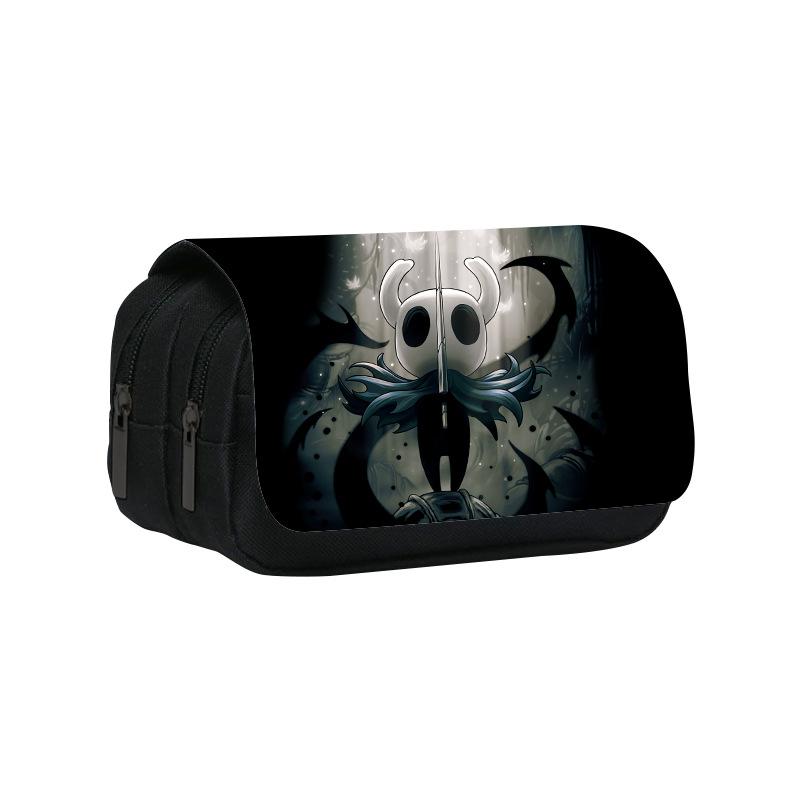 Hollow Knight Double-Layer Pencil Case Cartoon School Pen Bag For Student Large Storage Students Pencil Box School Gift