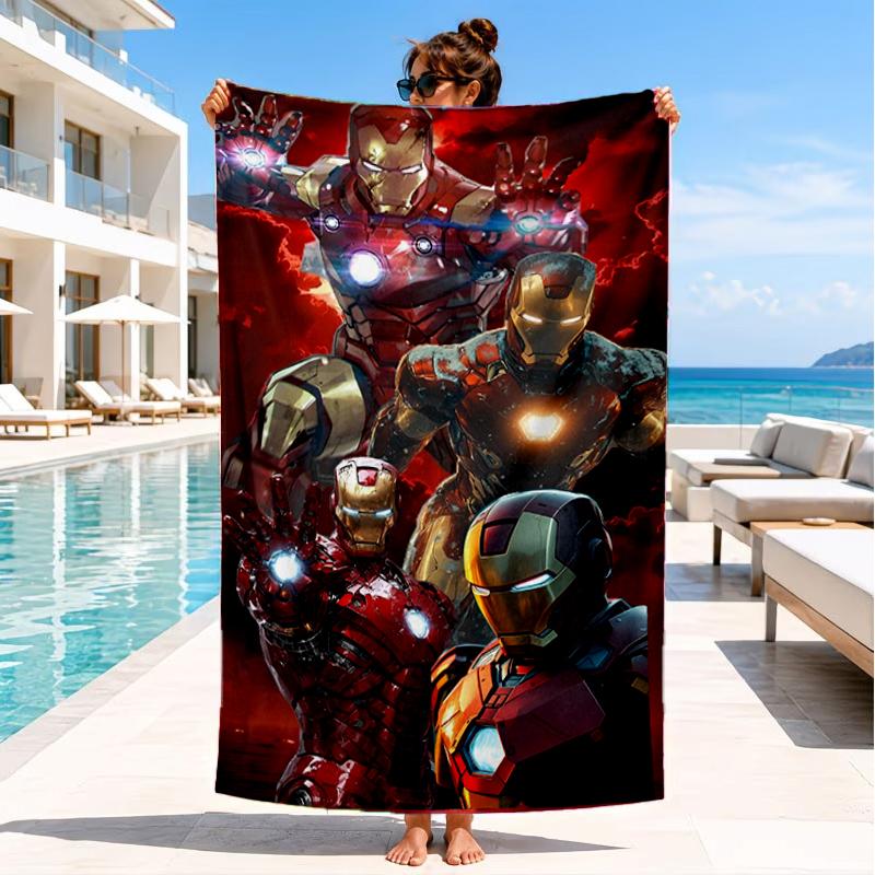 Iron In Action Beach Towel, Super Soft Microfiber, Perfect Gift for Her/Him, Birthday, for Pool, Beach, Travel, Decor Beach Party