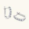 Sparkling Real 2.5mm 0.06CT Full Moissanite Hoop Earrings for Women S925 Silver Earring Party Fine Jewelry