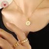 French-Inspired Zodiac Pendant with White Mother-of-Pearl Inlay On 18K Gold-Plated Chain