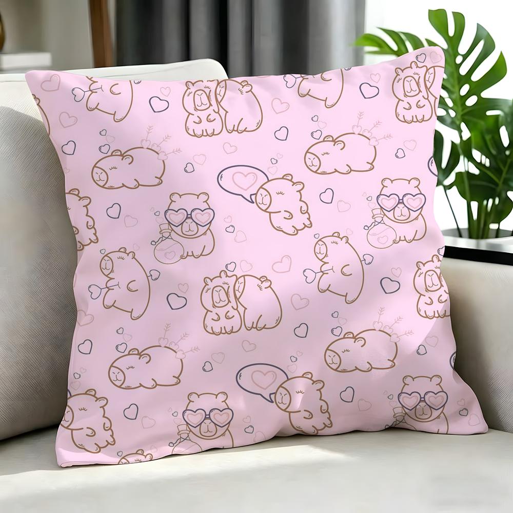 Cartoon ccapybara Cushion Cover Cushion Cover Set Pcs x x x Pillowcase Decorative Sofa Home Decor