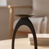 Candle Holder with Arched Frame Matte Black Pillar Sculptural Decor for Living Room,
