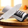 Compact Automatic Electric Knife Sharpener Machine - Dual Stage Coarse and Precision Grinding for Household Kitchen Tools
