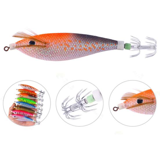11CM/13G Luminous Fishing Lure Sharp Squid Hook Glow In The Dark Realistic Colorful