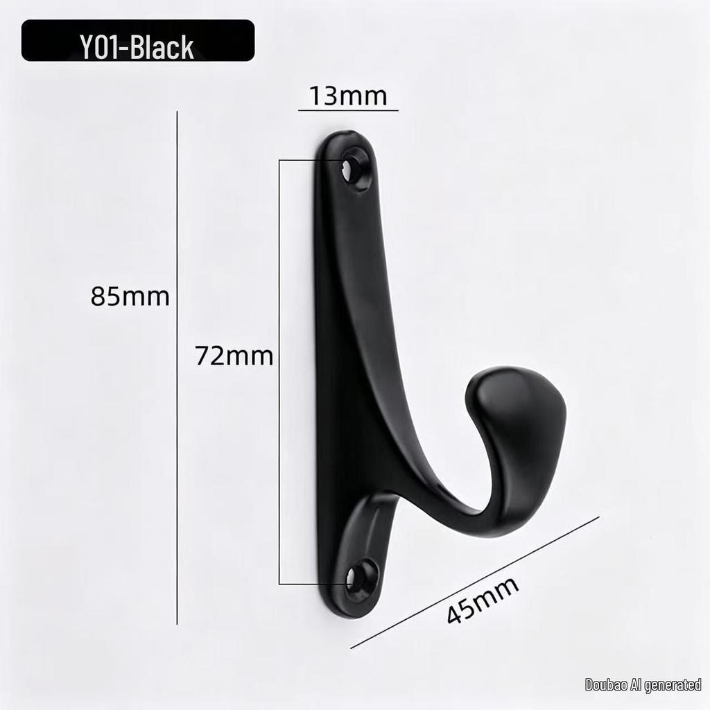 Aluminum Alloy Door Hook: Single/Double Wall, Bathroom & Kitchen Clothes Hanger
