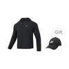 Nike Reflective Logo Print Woven Running Hooded Jacket Men Outerwear Black DD4747-010