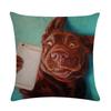 Lovely Animal Oil Painting Pillowcase Flax Cushion Leaning On Household Sofa Adornment Cushion Leaning On Covers