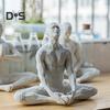 Figurka Człowieka Jogi Abstrakcyjna Padmasana Jogi Statua Pulpit Medytujący Człowiek Rzeźba do Salonu Wystrój Pokoju Jogi