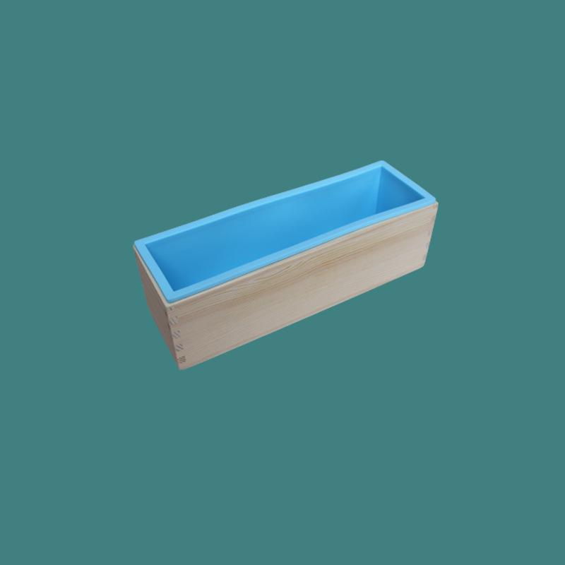 Rectangular Silicone Soap Mold & Wood Box for DIY Cold Process Soap Making (1200g Capacity)