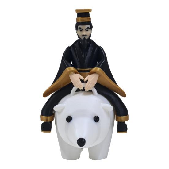 1/2Pcs Qin Shihuang Riding Polar Bear Figurine Qin Dynasty First Emperor Riding Bear Statue Home Office Humorous Desktop Decoration