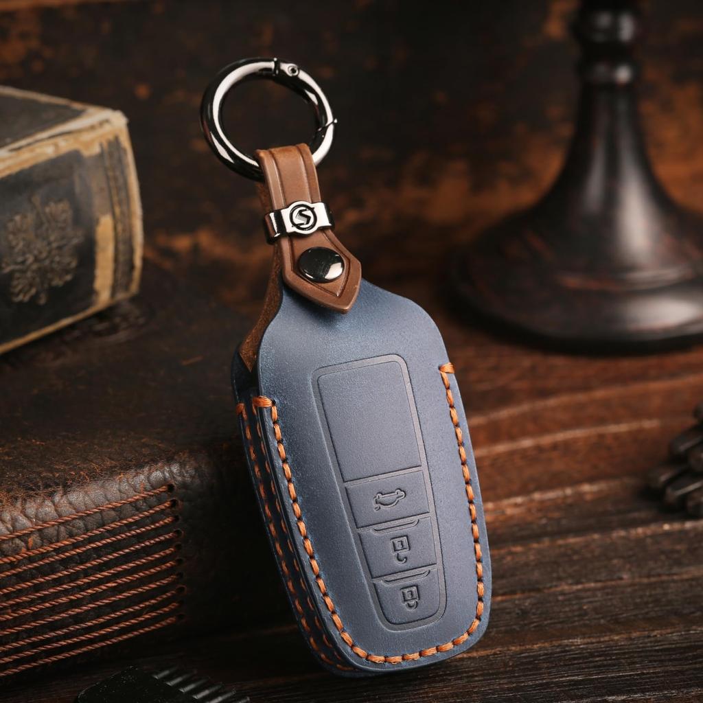 Genuine Leather Key Cover for Prius 50 Corolla and Corolla Cross New RAV4 50 and 20 Series Key Case 3 [smasol] Series, Touring, (Pre-facelift Models),