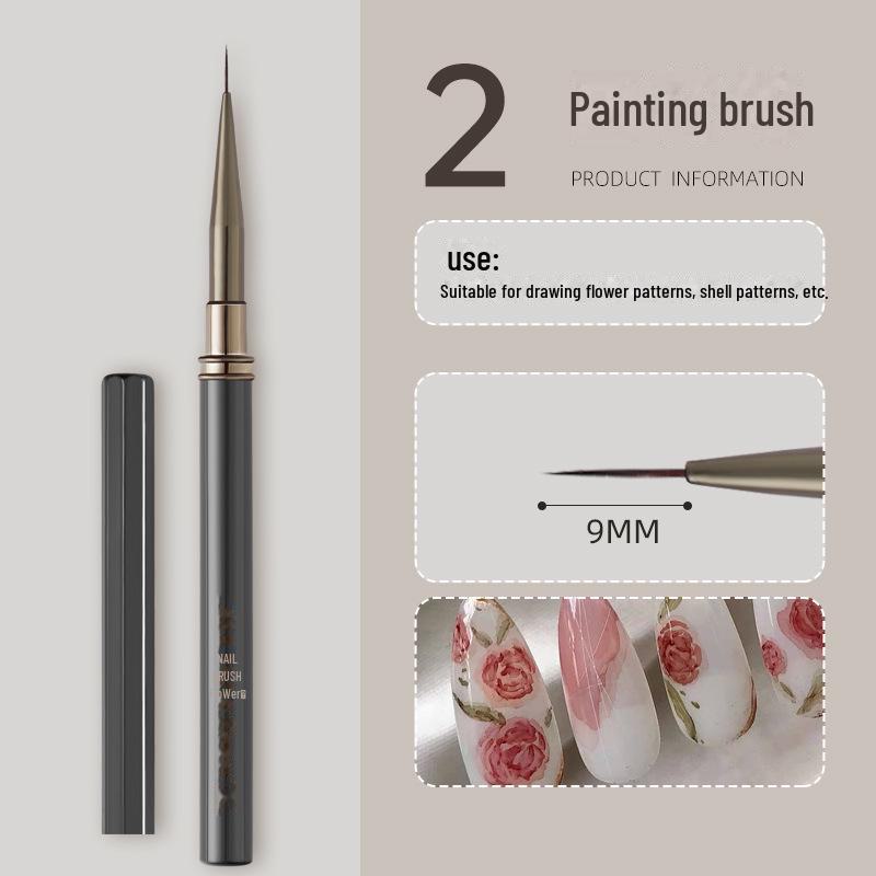 Japanese Professional Nail Art Brush Set for Gradient, Line, and Flower Painting