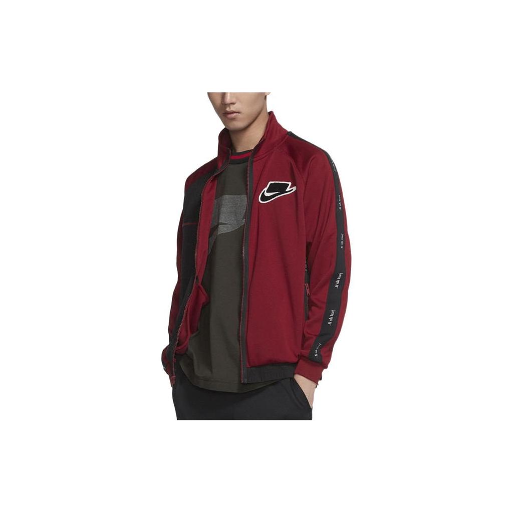 Nike Sportswear Color-Block Logo Casual Jacket Men Jackets Red BV4604-677