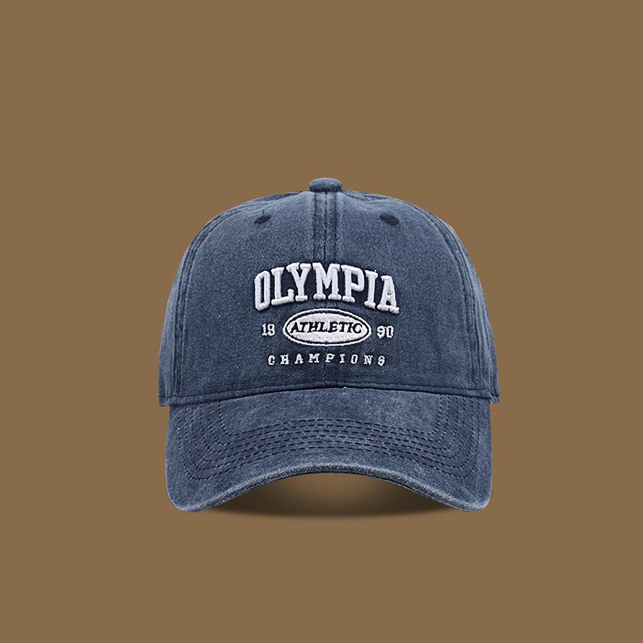 

Washed Cotton Letter Baseball Cap for Women Men Embroidered Snapback Hat Unisex Summer Spring Sunshade Dad Hats Adjustable темно-синий