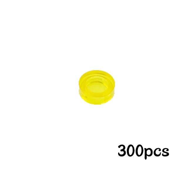 300Pcs Assemble Building Blocks Flat Tile 1x1 Round Brick 1*1 DIY Educational Tech Part fit for 98138 35380 35381 Children Toys