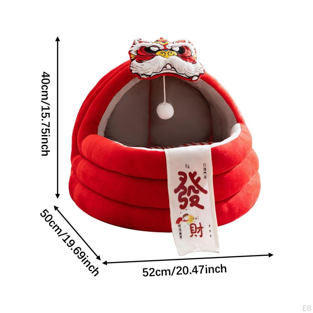 Cat Bed Sleeping Year Decoration Cute Sturdy Portable Kitten Warm Nest Small Pet Supplies