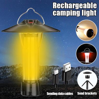 Nuova torcia LED ricaricabile da campeggio da 2000LM con magnete, lanterna portatile, luce di emergenza per tenda da campeggio