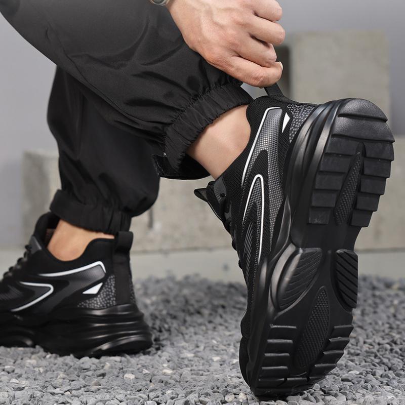 Work Safety Shoes for Men Lightweight Protective Work Sneakers Lightweight Men Shoes Breathable Shoes Anti-Puncture Work Shoe