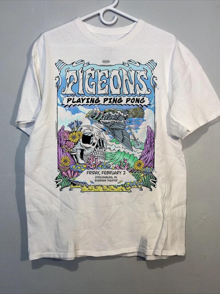 Pigeons Playing Ping Pong Band Tour 2024 Cotton Tee Adult Shirt All Size AL788 Unisex T-Shirt L