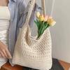 Summer super fire woven bag women's new literary and artistic style wool knitted vacation beach bag shoulder messenger bag