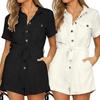 Mono Corto Casual con Bolsillos para Mujer Verano 2023 - Moda Europea y Americana