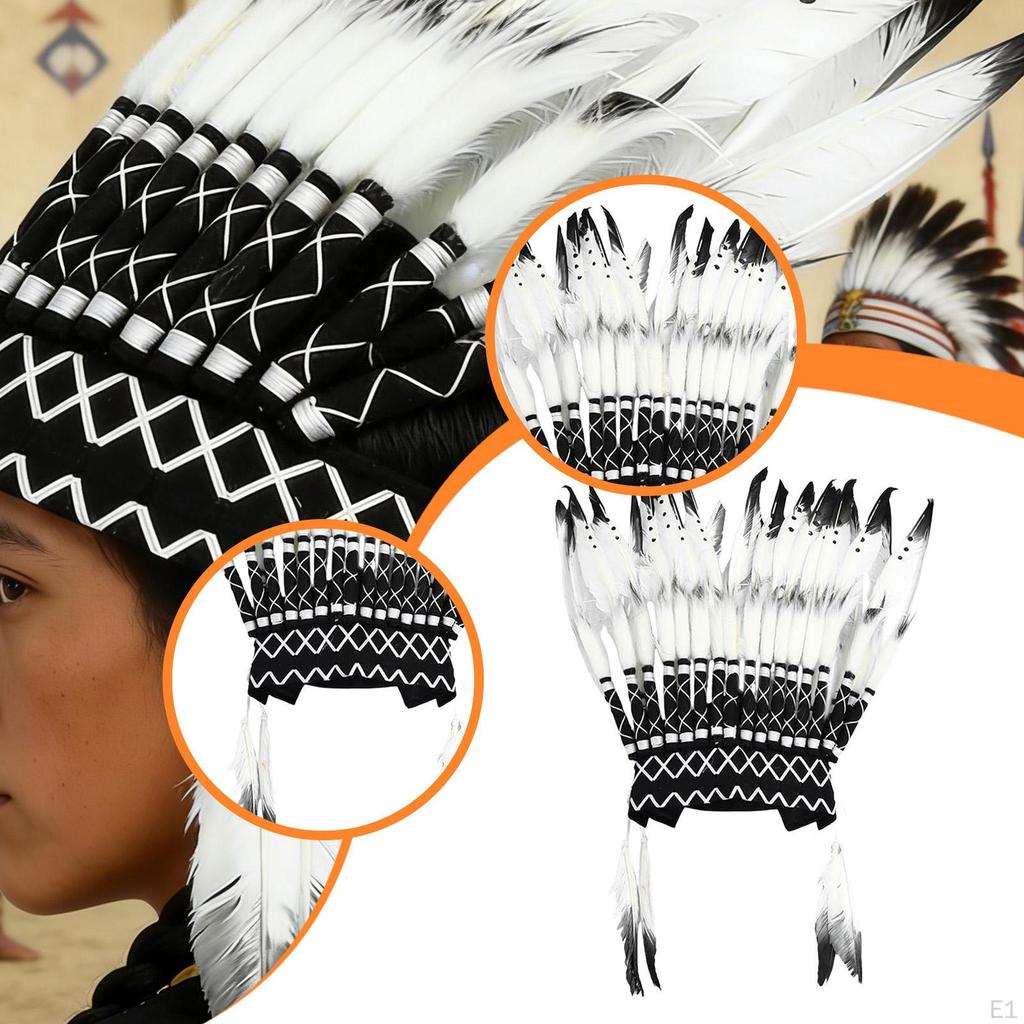 Indian Hat Feather Headdress Headwear for Dance Show Performance,Carnival Party