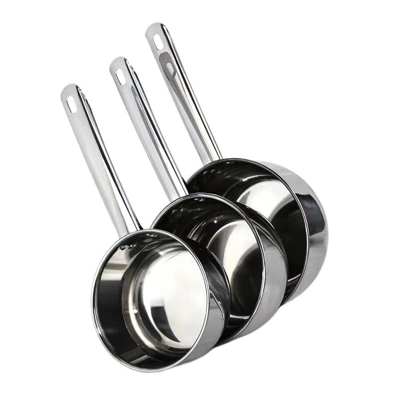 Stainless Steel Water Scoops Multipurpose Hanging Soup Ladle Wooden Handle Large Capacity Water Spoon Kitchen Cooking