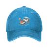 Sushi Couple Relaxing On Beach Chair Graphic Print Baseball Cap Cotton Adjustable Casual For Adults