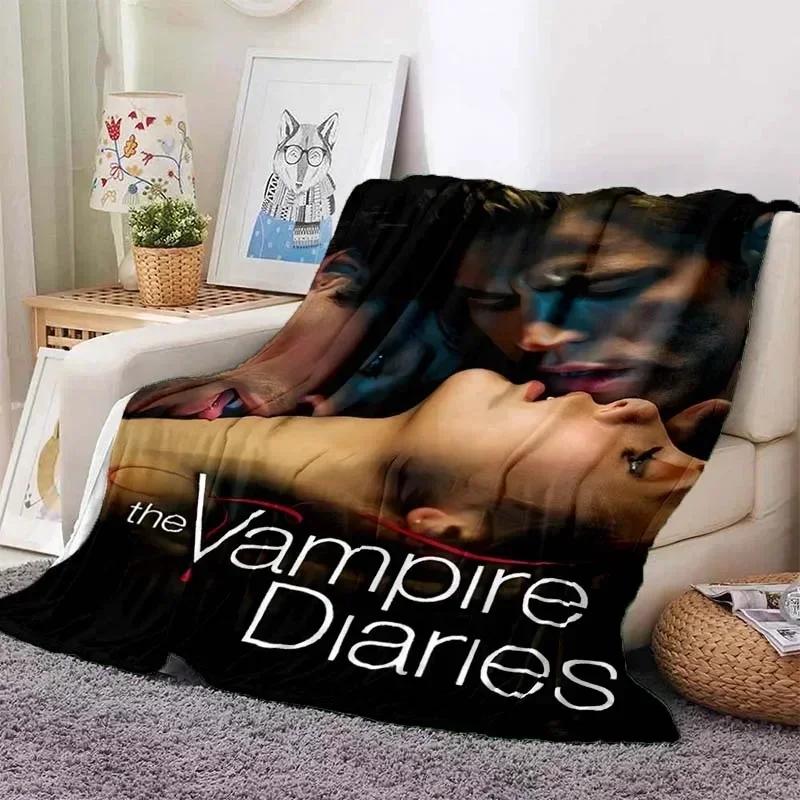 The Vampire Diaries 3D Printed Flannel Plush Blanket Bedspread Sofa Lazy Blanket Outdoor Lunch Break Blanket Travel Quilt Cover