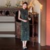 Kolsuz milli tarz yeni Çin Suzhou uzun cheongsam geliştirilmiş genç 1011 yeni kadın yüksek kaliteli elbise yaz