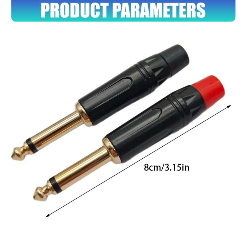 2/4/6Pcs Musical Sound 6.35mm 1/4inch Solder Type Mono Stereo Adapter Connector for Speaker/Guitar/Microphones Cable