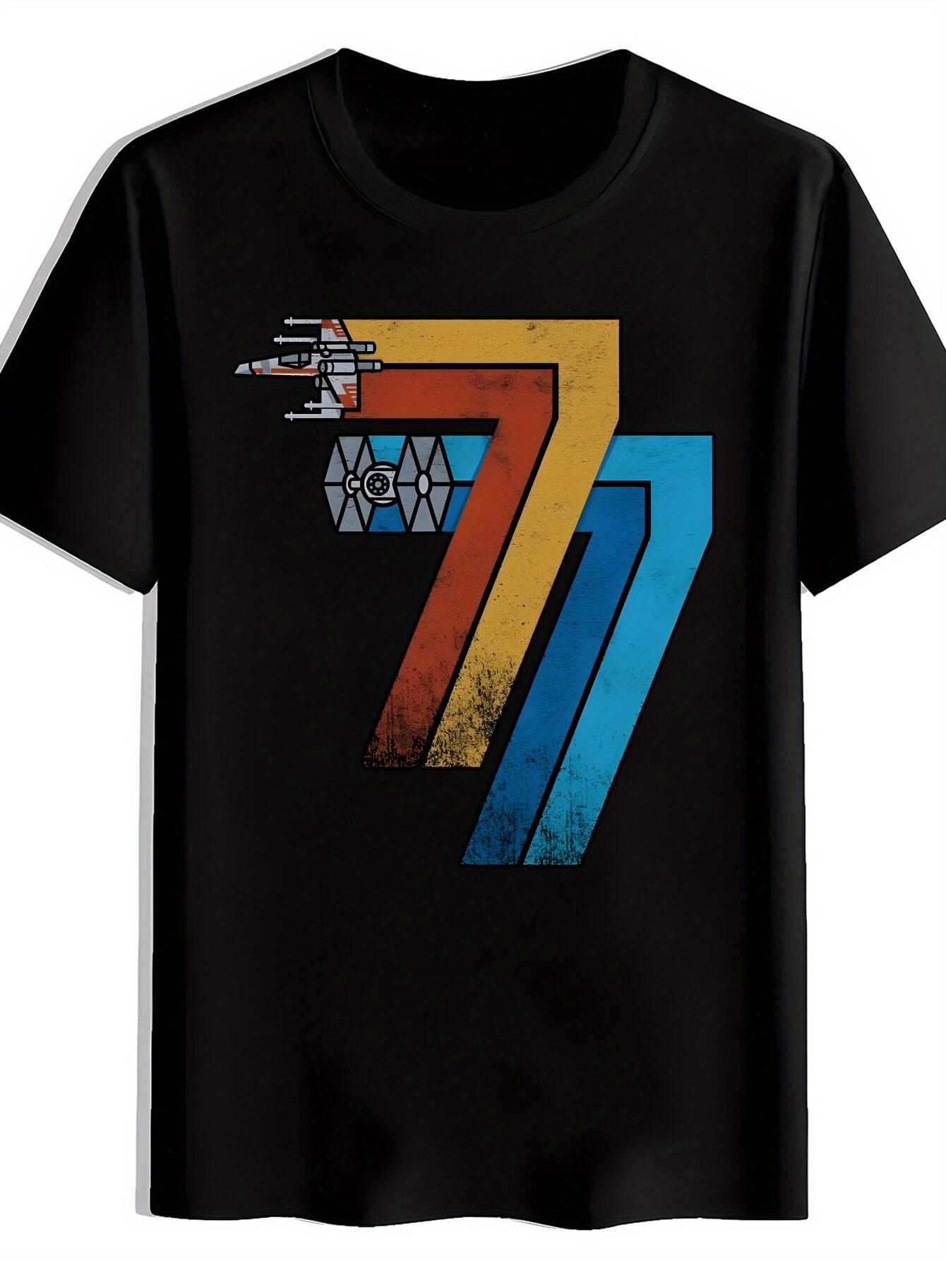 

Retro Rock Band Graphic T-shirt - 7 Design with Guitar & Star Motifs XXL