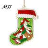 Gift Box Snowflake Ornaments Green Elf Christmas Ornament, 2D Acrylic Red Bell Tree Candy Cane Durable Holiday Gifts Shaped Double Sided Hanging