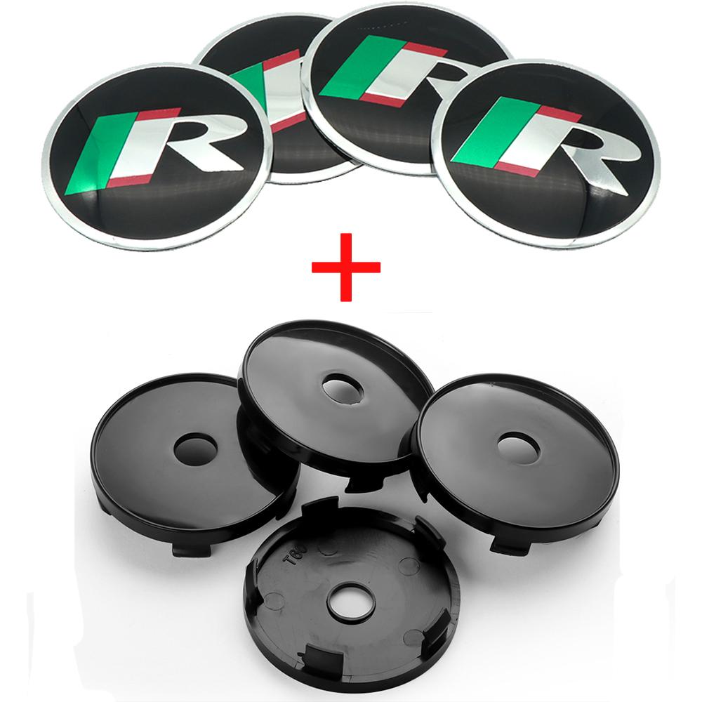 2025 New 4pcs 56/60mm Car Wheel Center Cover Badge Sticker Hub Cap Replacement For Skoda S Fabia 2 Superb 2 Octavia Karoq VII VR