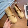 Soft-soled Mary Jane Low-heeled Small Leather Shoes Women's Spring French Evening Wind Single Shoes 2025 New Fairy Gentle Shoes