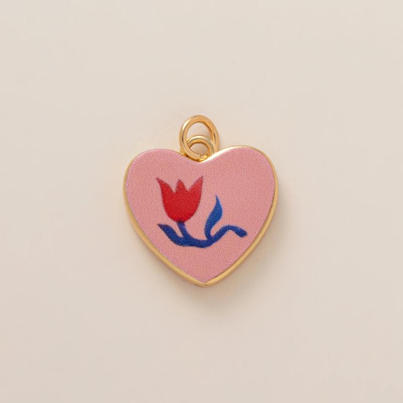 

Simple And Versatile Color Blocking Butterfly Love Flower Diy Pendant Accessories Gold-Plated Color Preservation A48