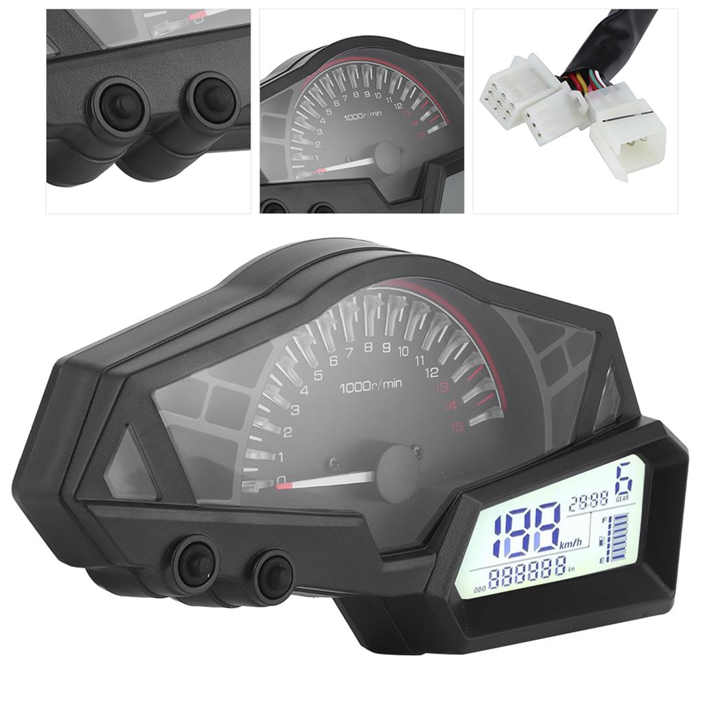 Digital Speedometer LCD Motorcycle Odometer Speed Fuel Gauge 15000RPM Fit for  300 Motorcycle Accessories Motorcycle Meter