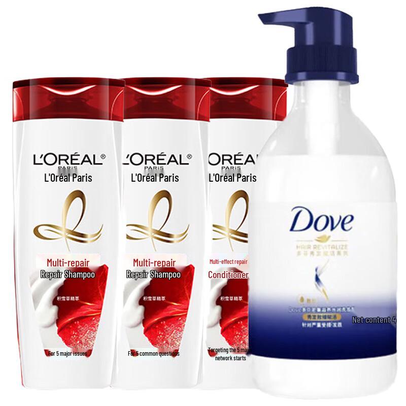 Dove Shower Milk & L Oréal Shampoo Hair & Body Care Set