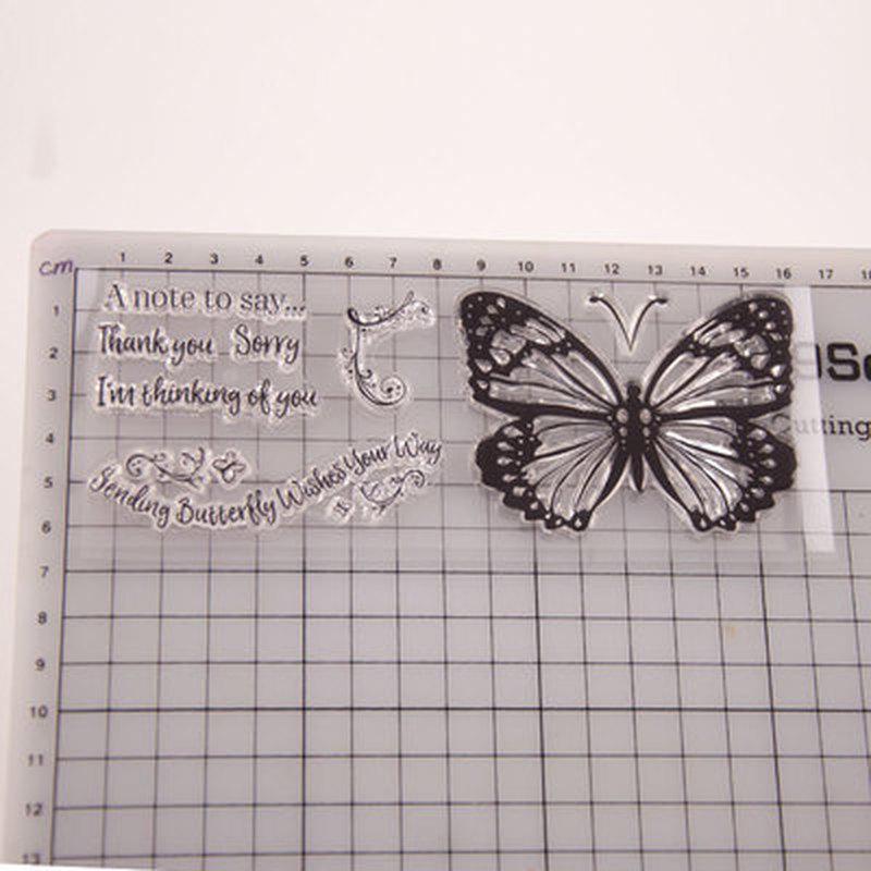 Buy Butterfly Words Slim Transparent Clear Silicone Stamp for Seal DIY ...
